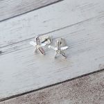 Dainty Silver Tone Starfish Earrings for Pierced Ears Photo 1