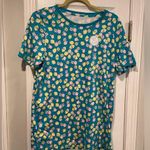 kim rogers NWT  Size S Turquoise Pink Lemon Crew Neck Short Sleeve Tee Shirt Photo 0