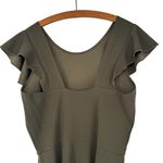 Nashalyly Olive Bodycon Midi Ruffle Sleeveless Cocktail Mermaid Dress Medium Green Photo 4