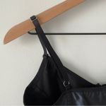 SheIn Black Faux Leather Crop Top Corset Adjustable Spaghetti Straps Halloween S Photo 8