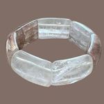 Quartz Stretch Bracelet sitting at 6.5" one stone is broken See pictures Photo 0
