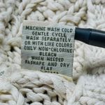 Kenji Natural Anthropologie Sweater Womens Medium Ivory Chunky Knit Pocket Hood White Photo 3