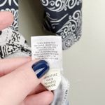 One World Women's M Blue White Paisley Floral Embellished Boho Tunic Top Photo 5