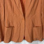 Phillipe Adec Womens Blazer Size 10 Orange Linen Long Sleeve Career Jacket Photo 1