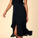 Lulus Black Midi Dress Photo 3