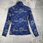 Under Armour  1/4 Zip Top Women HeatGear‎ Fitted Thumb Holes Blue Athletic Medium Photo 2