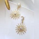ZARA New!  Golden Sun Earrings Photo 7