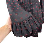 & Other Stories & Other Stories Paris Atelier Black Red Print Wrap Frill Long Sleeve Dress SZ 4 Photo 2