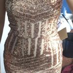 Charlotte Russe Sparkly Rose Gold Dress Photo 0
