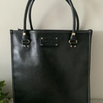 Kate Spade KATE‎ SPADE WELLESLEY QUINN BOARSKIN TOTE BAG Black Classic Vintage Rare Photo 0