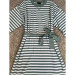 Ann Taylor NWT  Striped Belted Sweater Midi Dress Seafoam/White XXL Long Sleeve Photo 11
