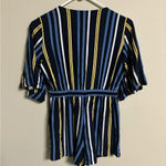 Abercrombie & Fitch  Romper Size XS Petite Shorts Striped Blue Yellow Jumper Photo 1