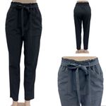 Modern Ambition Black Paper Bag Tie Waist 5 Pocket Ankle Crop Pants Womens M Size M Photo 1