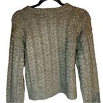 Ashley by 26 International  Vintage Green Cropped Cable Knit Long Sleeve Sweater Photo 3