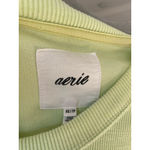 Aerie  Lime Green Ribbed Cropped Tee Short Sleeve Soft Lounge Minimalist Cozy Y2K Photo 3