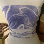 Naked Wardrobe Out of Office Bikini Top Blue Smoke EUC Backless Microbikini Photo 8