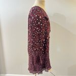 Parker  Silk Purple Leopard Printed Bell Sleeve Kimberly Flounce Dress Small Photo 5