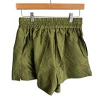 Sandro Paris Egypte Satin Drawstring Shorts Kaki Green Limited Edition NWT Photo 3