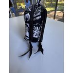 Vera Bradley  Makeup Organizer Bag Large Black White Paisley Two Compartments Zip Photo 9