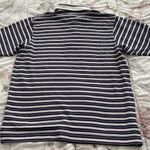 Elandale 100% cotton striped white blue embroidered logo golf polo shirt, size S Photo 3