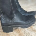 Timberland Black Leather Chunky Heel Boots. 8 Photo 5