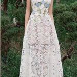 Montsand Lobbster Roses Lace Midi Dress Appliqué Floral White Medium NWT Photo 1