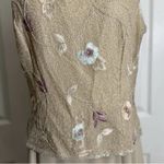 Adrianna Papell Adriana Papell Evening 3 Piece Long Skirt Shirt Jacket Beaded Floral Tan Size 14 Photo 12