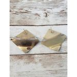 Vintage Earrings Large Wavy Square Dark Blue Earrings for Pierced Ears Photo 3