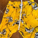 New Look Yellow Floral Trousers Gaucho Festival Flowy Summer Lightweight Pants M Photo 2