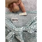 O. Vianca Women's Strapless Dress Smocked Green Micro Floral Tie Front Large Size undefined Photo 8