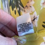 Mable Isabela Satin Tropical Floral Asymmetrical Midi Dress Yellow Medium Photo 13