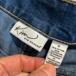 kim rogers Denim Jean Skirt Comfy Stretchy Distressed Womens 6 Photo 4