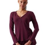 Athleta Nighttime bliss Sleep Henley Front Sleep Top Plus Size Nwot Photo 2