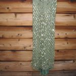 Mac Duggal  4908 Green High Neck Sleeveless Beaded Fringe Fitted Gown Dress Photo 9