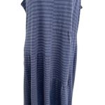 Cut Loose Linen Blend Stripe Sleeveless Dress Lagenlook Blue size Medium Photo 2