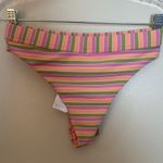 Billabong  Multicolor Striped Thong Bikini Surf Bottoms Women’s Sz Small NWT Photo 0