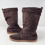 Coach Womens Boots Brown Maressa Suede Mid Calf Monogram Logo Buckle US 7.5 B Photo 5