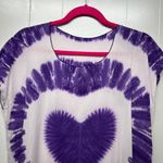 Women's Tie Dye Heart Print Artsy Pullover Tunic Beach Dress Size Medium Purple Photo 1