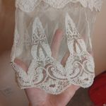 Aerie  Size Medium M Sheer See Through Lace Ivory White Elegant Girly Blouse Photo 6