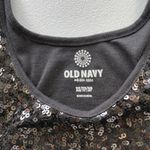 Old Navy  Women’s Size XS Tank Top Sleeveless Fitted Black Sequin Cotton Blend Photo 3