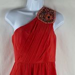 Shoshanna  Orange Silk Beaded One Shoulder Dress NWT Size 4 Photo 2