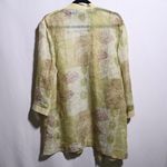 R & M Richards VTG RM Richards Sheer Crinkle Open Cardigan Jacket Leaves Forest Fairy 16 W Boho Photo 1