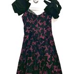 Gunne Sax by Jessica McClintock blac and red velvet dress Prom dress red bow jacquard with faux crystals detailed  Junior size 3/4 Photo 0