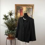 Kasper Women Jacket 18W Striped 3 Button Front Office Siren Preppy Formal Black Photo 4