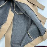 COS  women’s Size 34 S Trench Coat Belted Jacket Khaki Long Collarless Pockets Photo 9