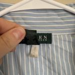 Ralph Lauren Lauren Sz S Button-Front Pajama Shirt Blue Striped Cotton Comfort Photo 3