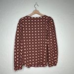 Draper James Women's Maroon Geo Floral Diamond Squareneck Top Size Medium Photo 3