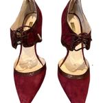 Louise et Cie NWOB  Burgundy Suede Lace-Up Heels Size 8 Pointed Toe Ankle Tie Photo 0