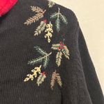 Breckenridge Vintage 90’s Christmas Tree Embroidered Zip Front Holiday Cardigan Size PL Photo 1