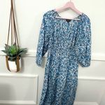 J.Crew  V-neck Midi Dress in Blue Blooms Block Print Size S BR442 Photo 2